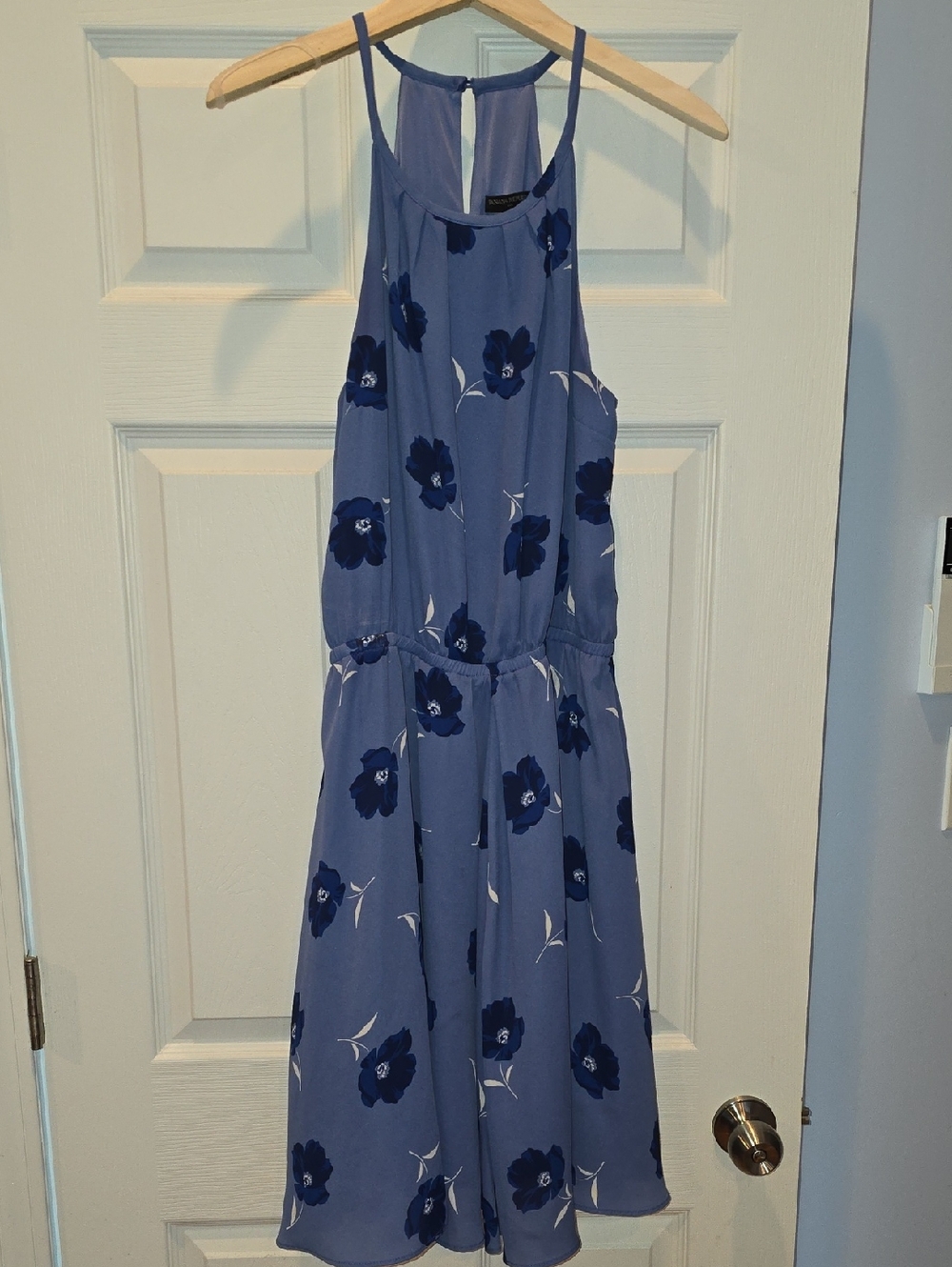 Blue Floral Halter  Dress BANANA REPUBLIC